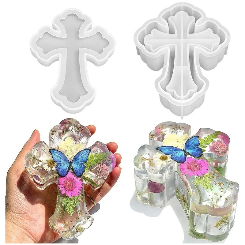 

Halloween Gothic Cross Silicone Mold Spooky Storage Box Organizer Jewelry Candle Witchcraft Supplies DIY Creepy Home Decor Craft