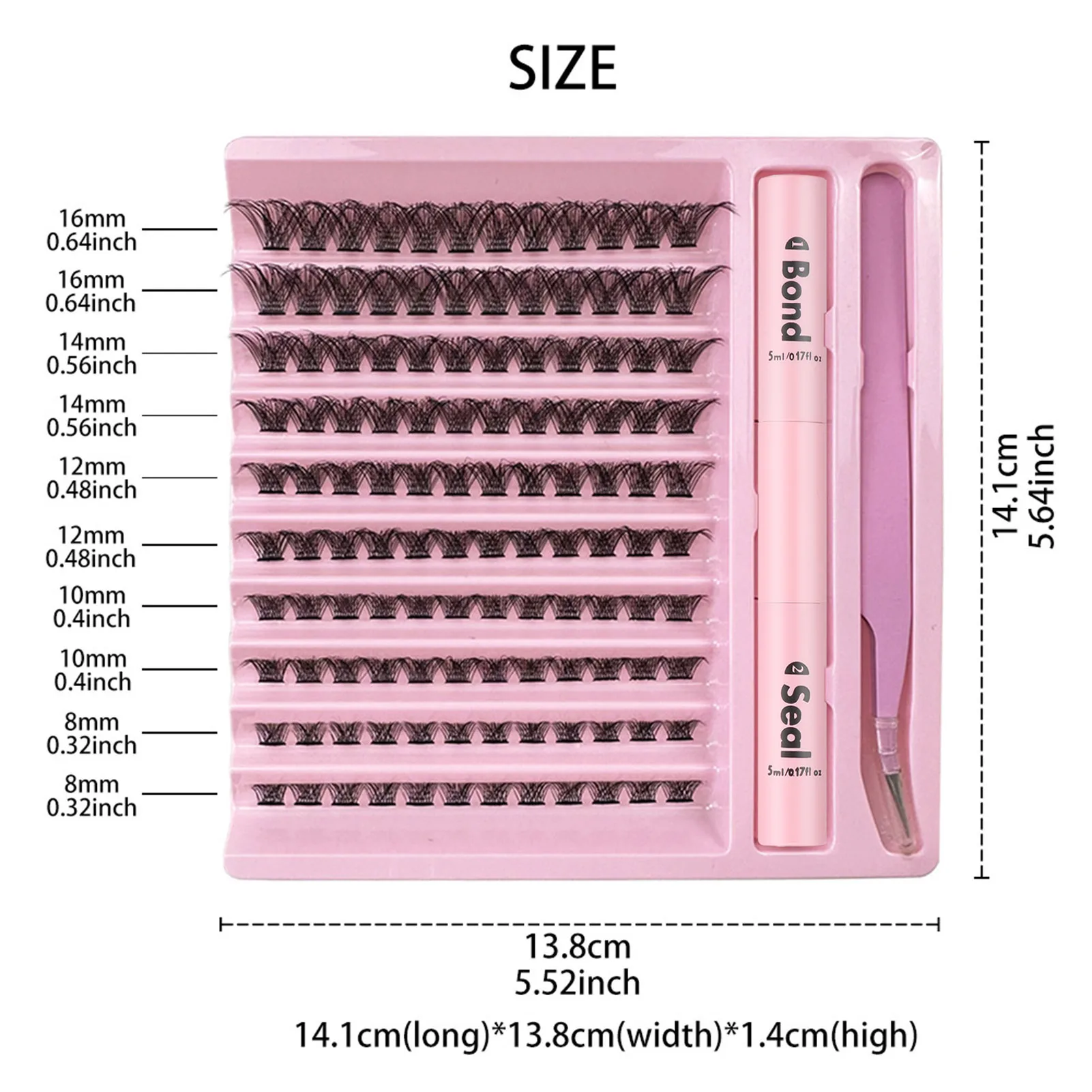 속눈썹 120개 클러스터 래쉬 본드 및 실 메이크업 도구 DIY 속눈썹 연장 키트 (속눈썹 접착용 접착제 액세서리 포함)