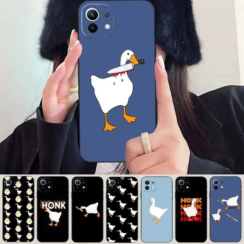 HONK DUCK Phone Case For Redmi K40 K30 K20 Pro Plus K50 Gaming Extreme GO 8 8A 9 9A 9C 9T 10 10X Black Silicone Cover