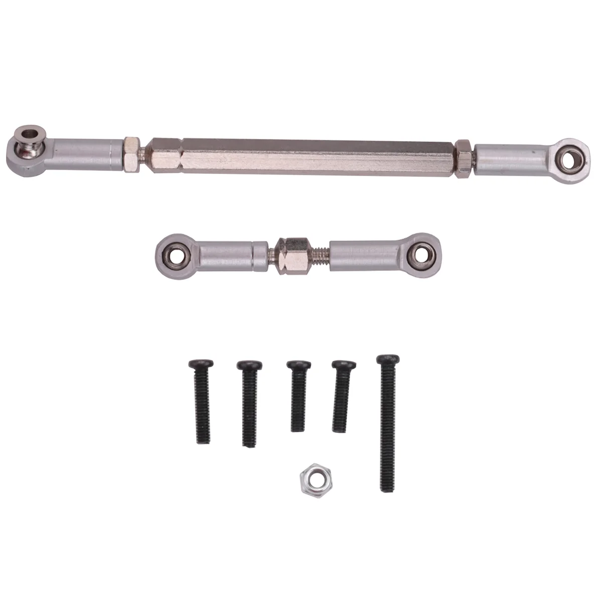 N18R 20X RC Steering Rod CNC Machining Aluminum Alloy Steering Linkage Rod Set for 1608T,Grey