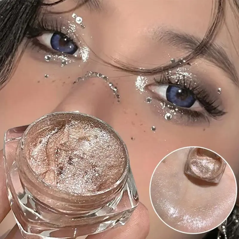 グリッターアイシャドウゴールドピンクアイシャドウハイライターカイコ長期的な防水シマーマルチカラー液体アイシャドウ 6 色
