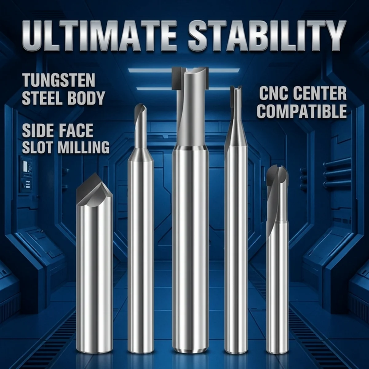

1/2 Edge Flat-End PCD Diamond Milling Cutter Router Bit for CNC Engraving Carving Side Grooving Graphite Cu Acrylic Fiber