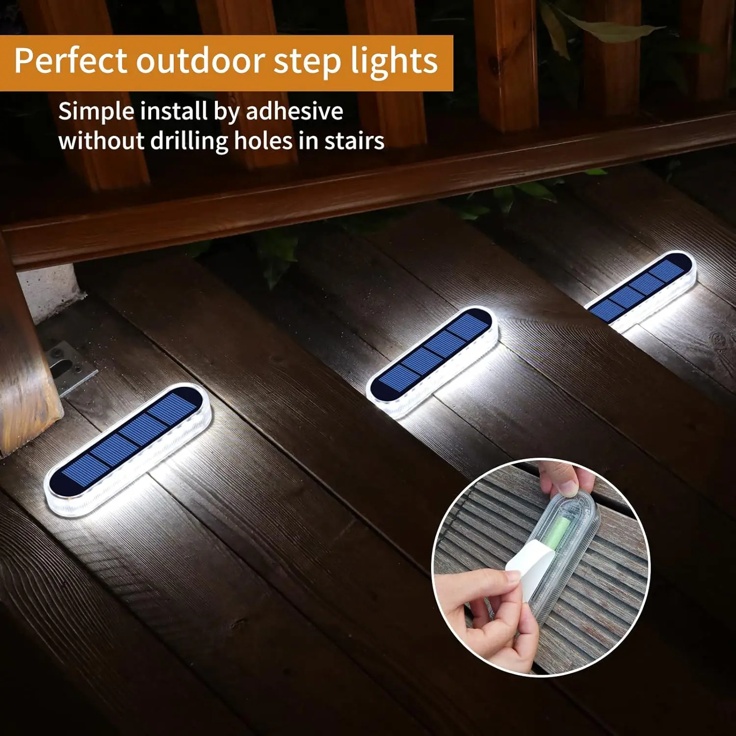 Imagem -05 - Impermeável Solar Jardim Luzes Escadas Led Luz Luzes Caminho ao ar Livre Auto on e Off Deck Luz Enterrado por Ip68 30 Leds