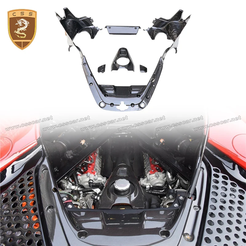 Car Engine Compartment Partition Side Panel Fuel Tank Lock Cover For Ferrari SF90 Spider Dry Carbon Fiber Replacemen Accessories