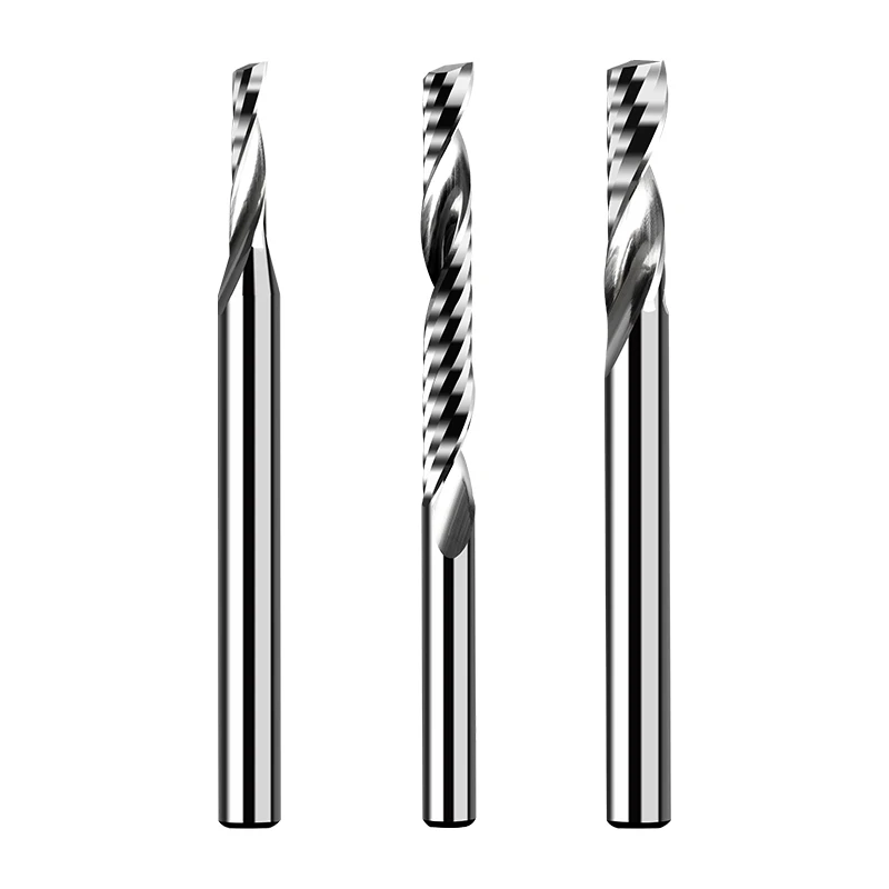 Spiral End Mill 3.175/4/5/6/8mm Shank Single Flute Milling cutters 3D CNC Router Bit Engraving Cut for Acrylic Wood Aluminum