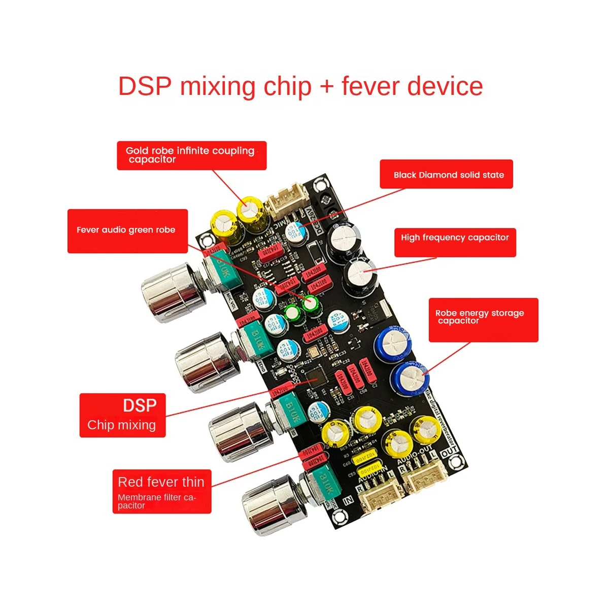 ZK-AMP Fever Karaoké Reverb Board Microphone K Song Singing Pre-Effector Board DSP Assad Anti-Whistle