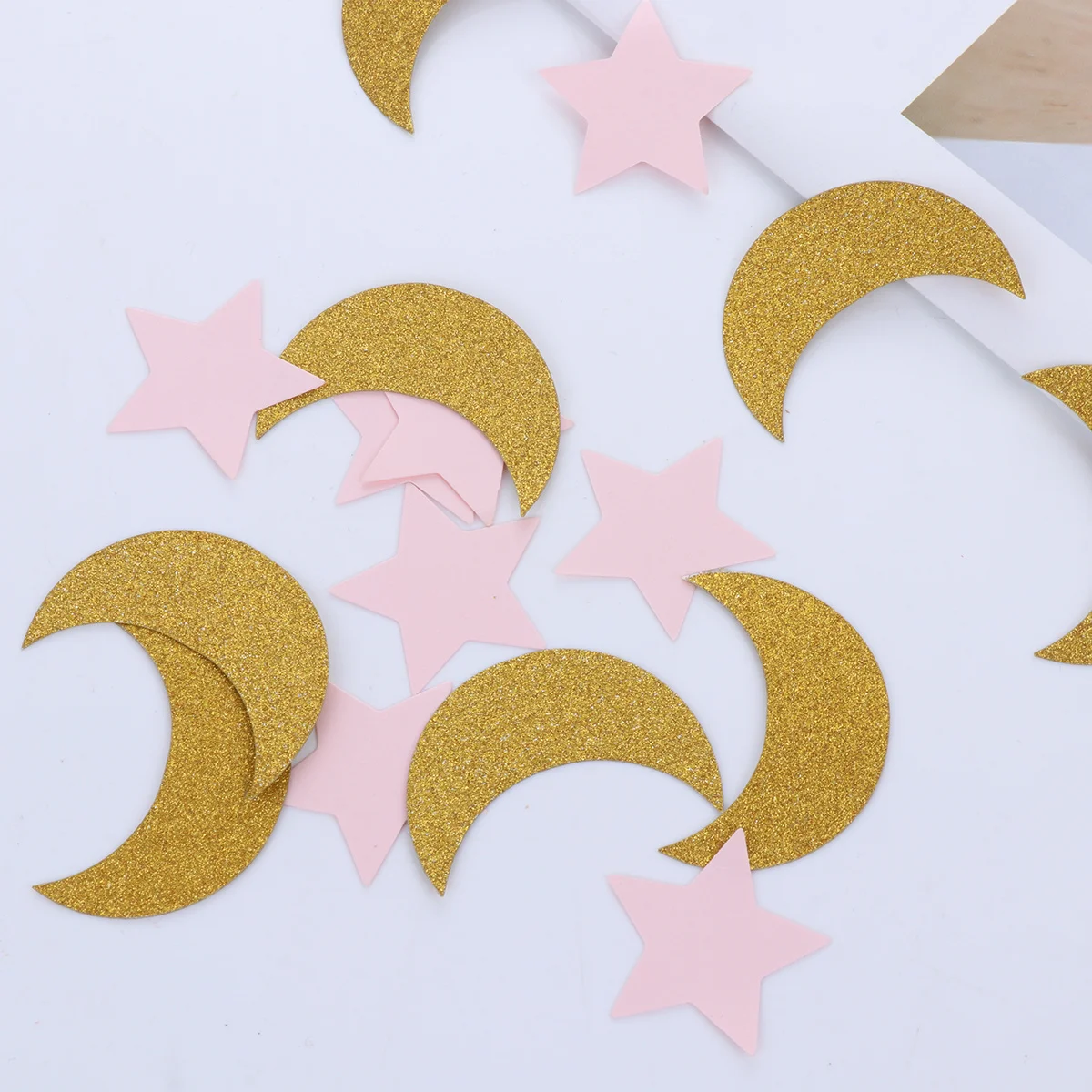 

200Pcs Eid Scattering Confetti Star Moon Shaped Party Decor Golden Pink Muslim Festival Celebration Eid Party Confetti