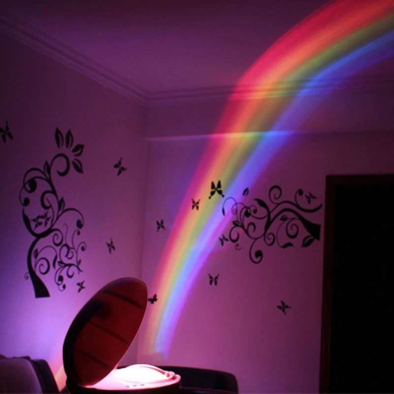 Rainbow Projection Lamp LED Color Night Light 3 Modes projector Style Egg-Shaped Table Lamp For Children Bedroom Home Decor Gift