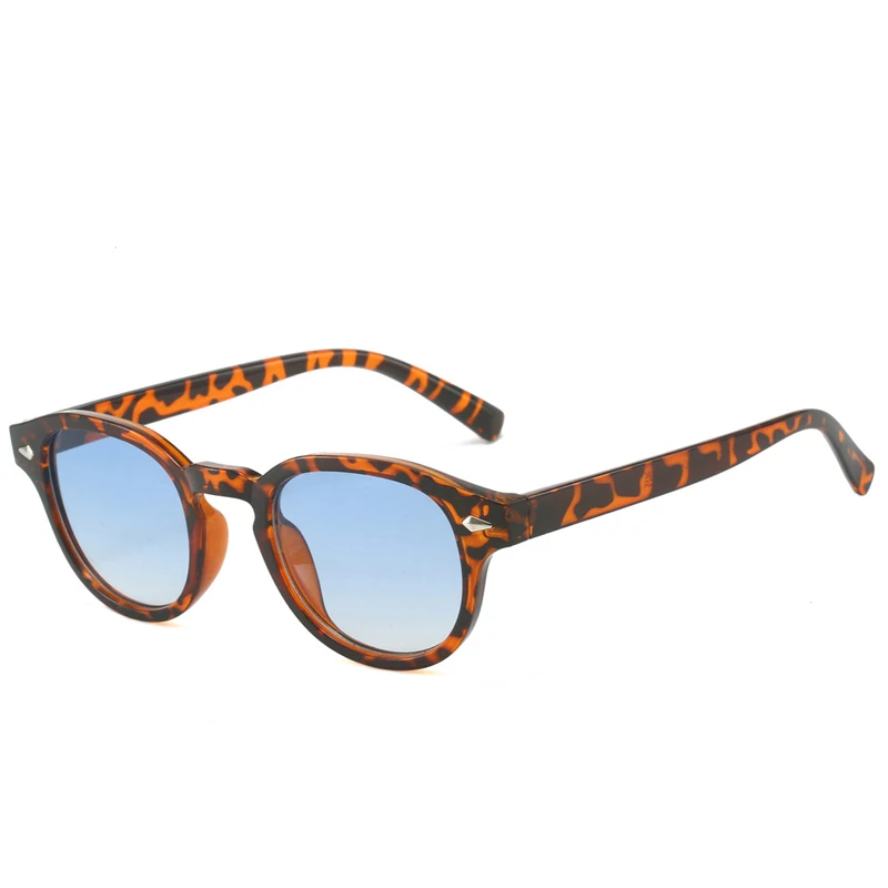 Eenvoudige vintage ronde zonnebril dames heren 2025, luxe merkontwerp, retro klinknagel, geel, blauw lens, vierkante zonnebril, vrouwelijk UV400