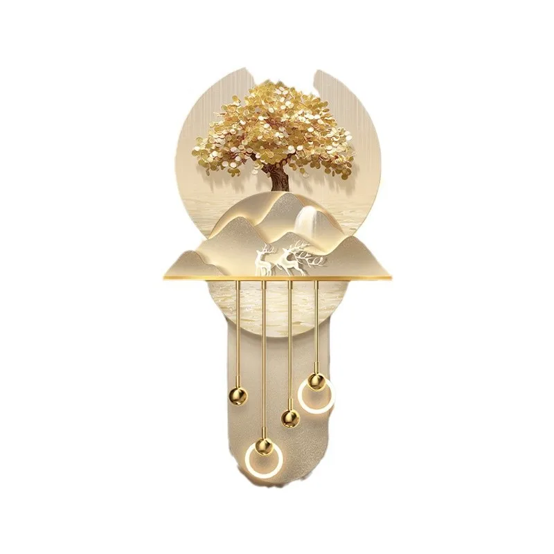 

Entry, entrance, corridor, aisle, facing, wall painting, modern, light luxury, high-end sense, wall lamp