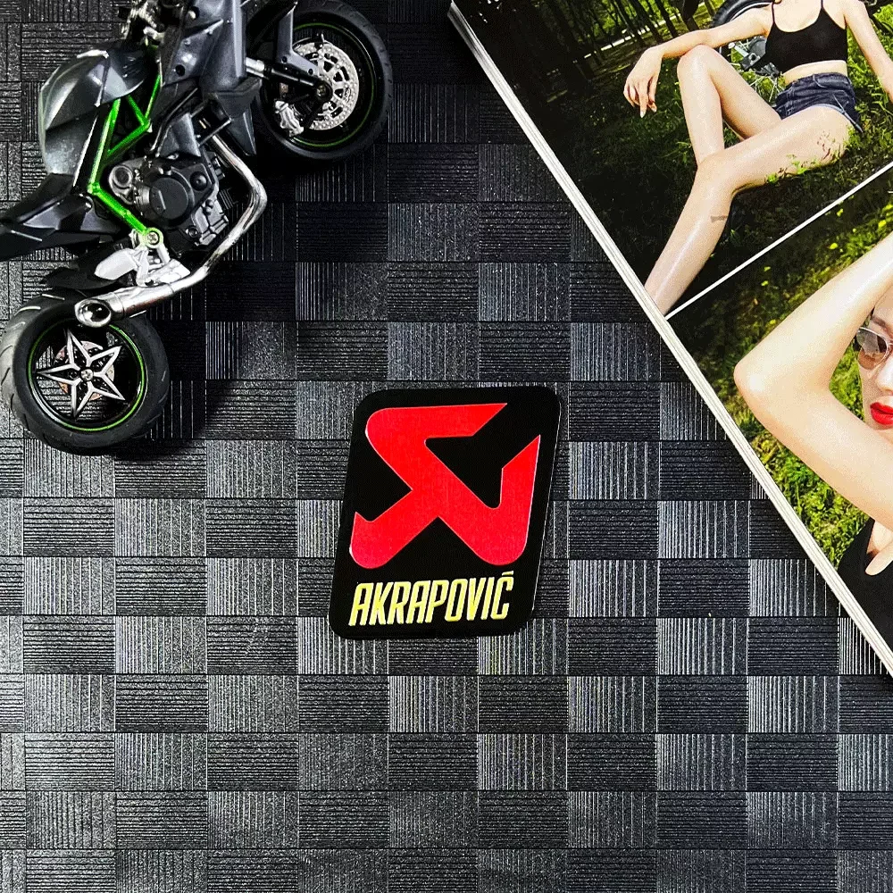 Motorcycle Exhaust Decals, 3D Metal Aluminum Emblem Racing Stickers, Waterproof High Temp Proof Pipe Decor Stickers view 4