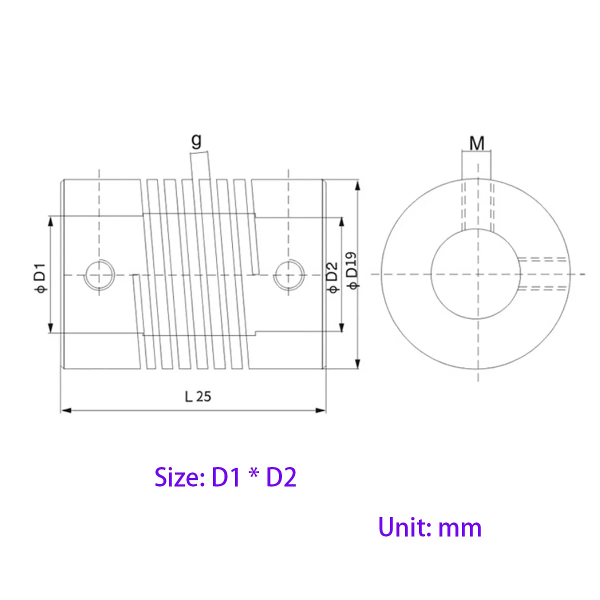 فتحة 6/7/8/10/12/14/15/16 مللي متر D32L40 سبائك الألومنيوم مطاطا لقط اقتران