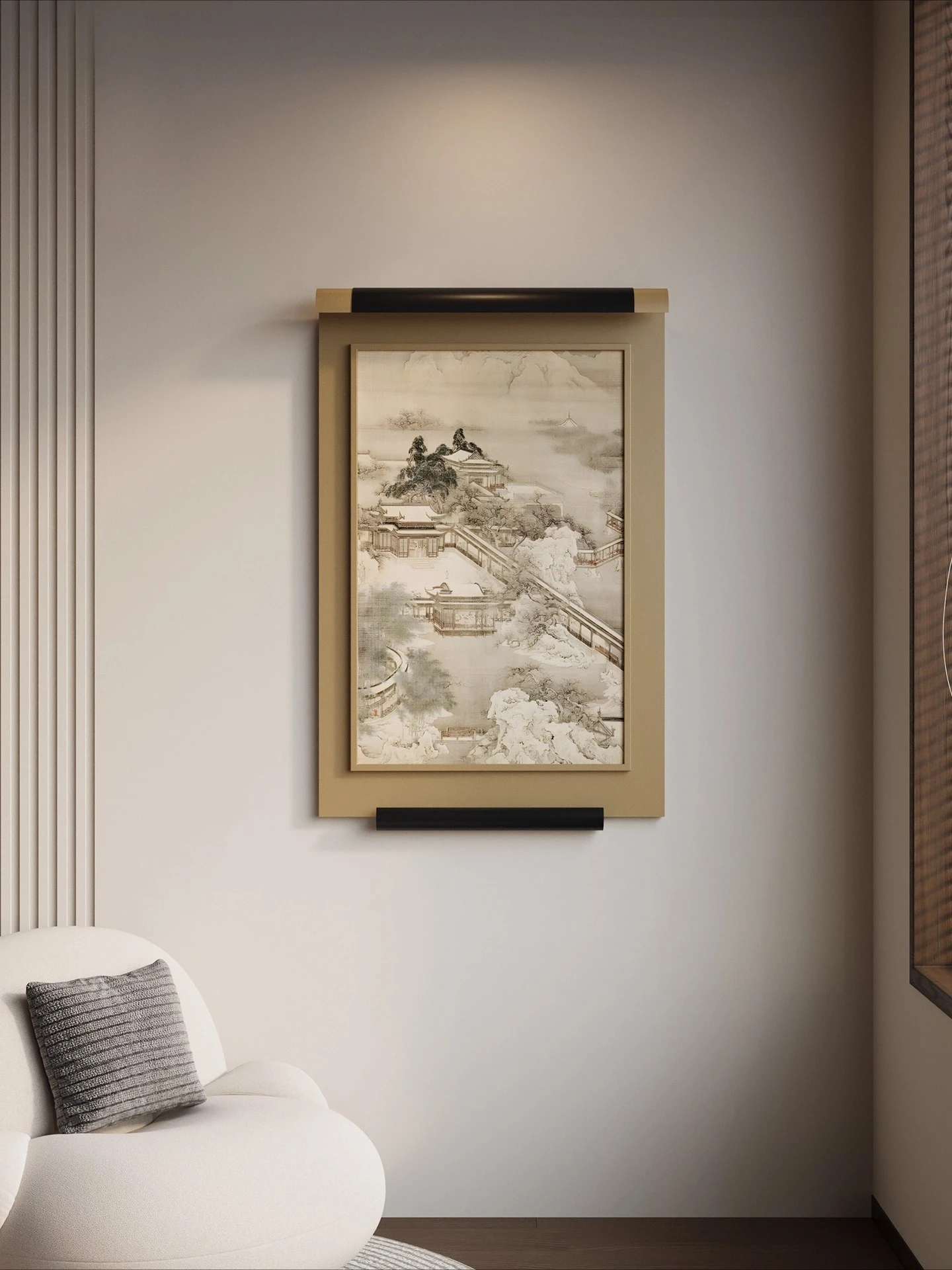 Chinese flower and bird picture decorative painting, Song-style aesthetics, living room decorative painting, high-level hanging