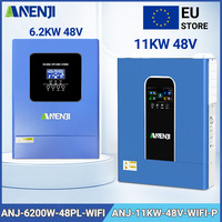 ANENJI 6.2KW 11KW 48V Hybrid Solar Inverter 220V Dual Output Parallel Pure Sine Wave 160A 120A MPPT Solar Controller With WiFi