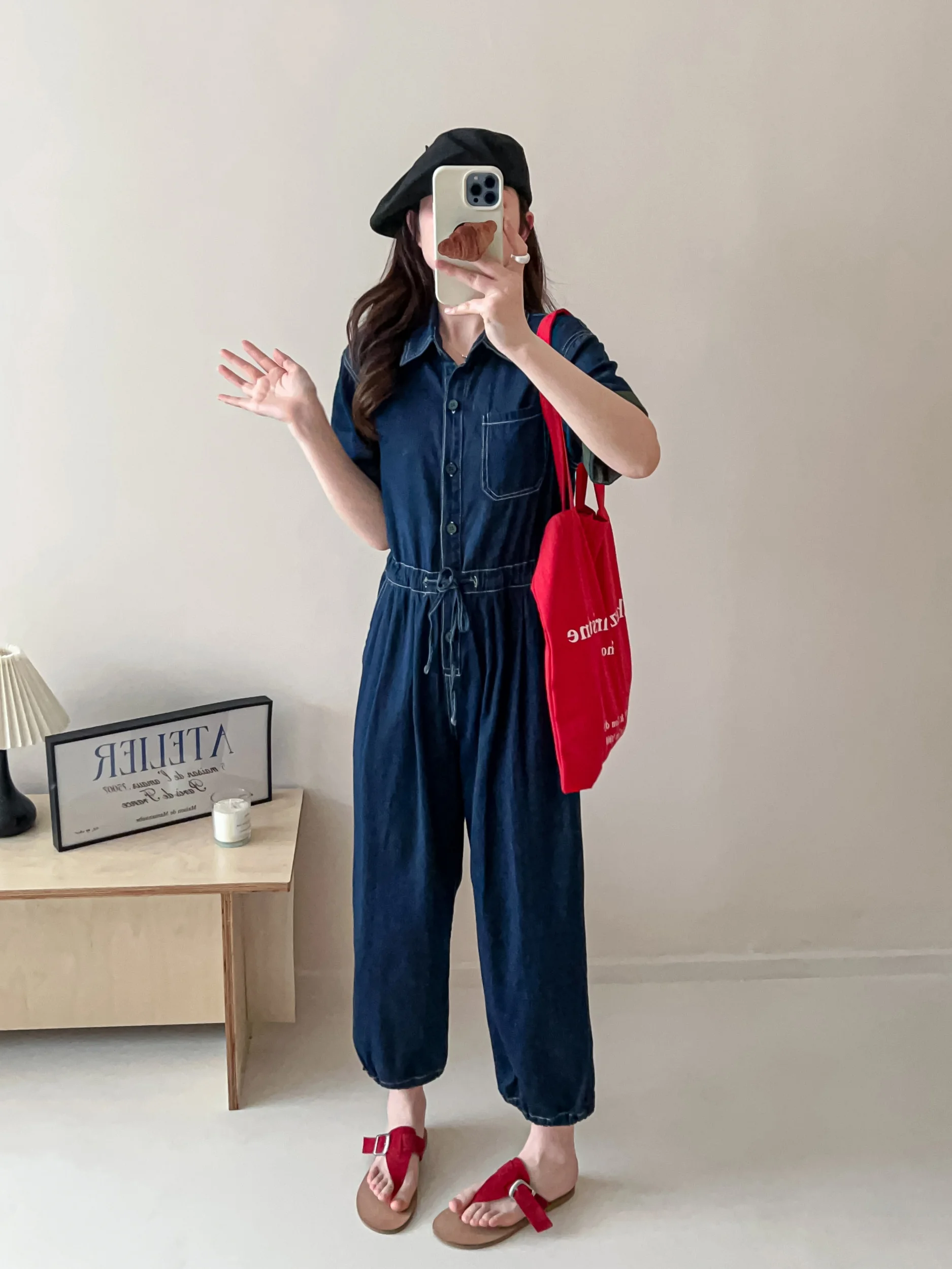 

Slimming Effect High Waist Utility Pants Summer 2026 New European Style Women's Casual Short Sleeve Overall Pants