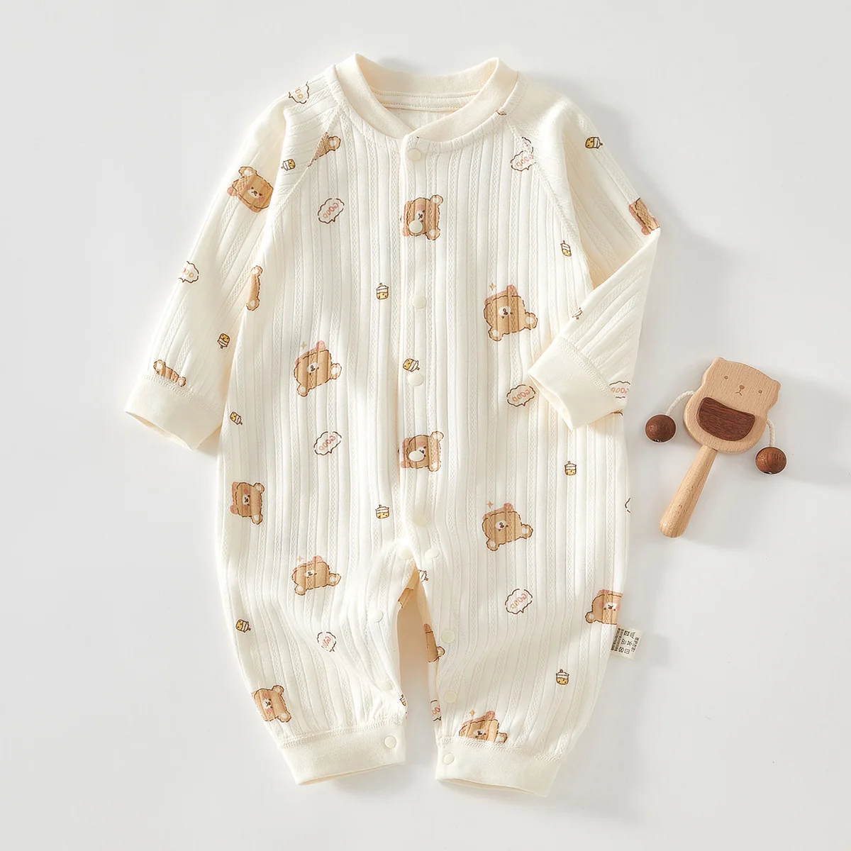 Baby Girl Spring and Autumn Jumpsuit Pajamas Newborn Summer Clothing Set 0-12M Pure Cotton Breathable Cartoon Printed Jumpsuit