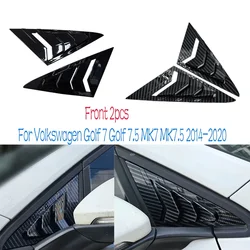 2pcs For VW Golf 7 Golf 7.5 MK7 MK7.5 2014-2020 Front Triangle Window Louver Side Shutter Blind Shades Cover Trim Sticker Vent