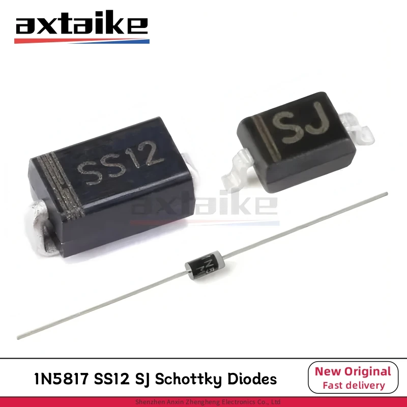 

100PCS 1N5817 IN5817 DO-41 SS12 SMA DO-214AC SJ 1N5817W SOD123 1N5817WS SOD323 Schottky Diodes Rectifiers 20V 1A SMD B5817WS