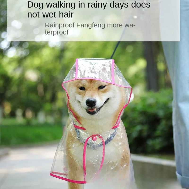 Dog Raincoat Pet Raincoat Four-legged Puppy Poncho Clothes Corgi Small Dog Shiba Inu Medium Dog Special Transparent