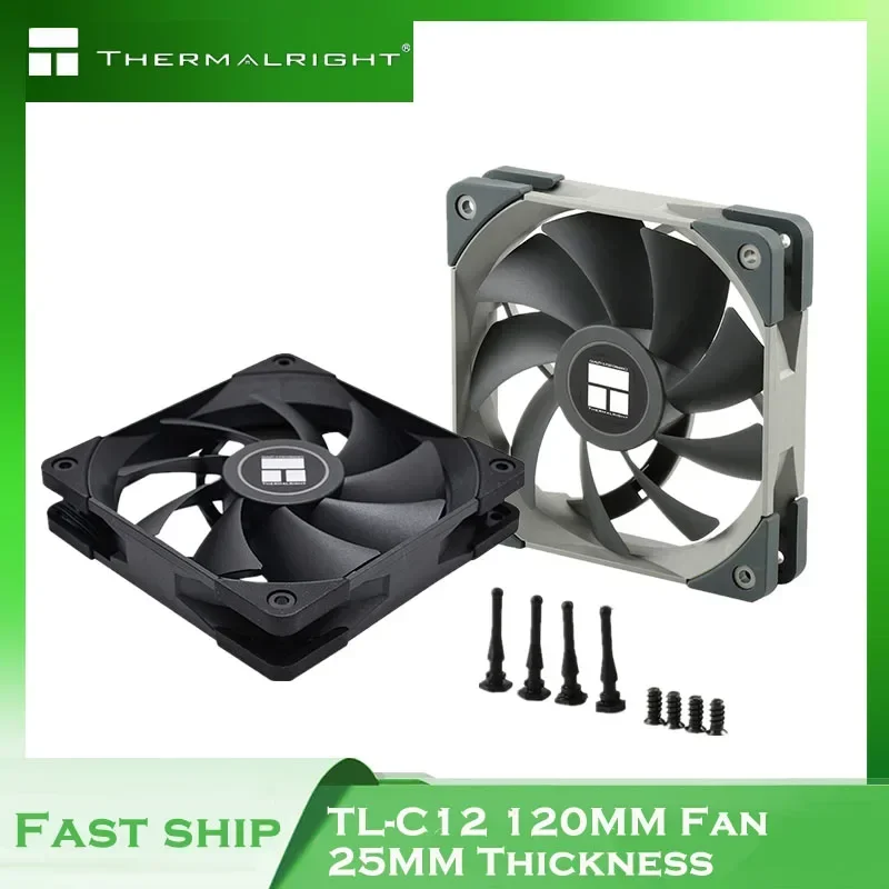 Thermalright 120mm Quiet PWM Cooling Fan CPU Cooler Radiator 25mm thick Computer Case Fan 12CM Black White TL-C12