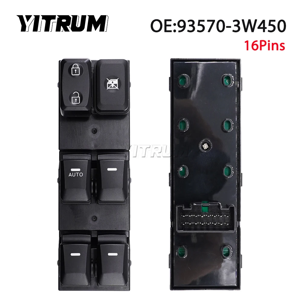 YITRUM 93575-1H000 93570-3W450 93570-3W000 главный передний левый переключатель окна задняя кнопка для Kia Sportage 2011 2012 2013 2014 2015