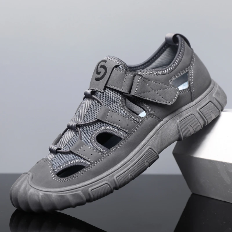 

Men's Summer Sandals Non-slip Wear-resistant Casual Shoes Mesh Hollow Outdoor Breathable and Comfortable Soft-soled Beach Shoes