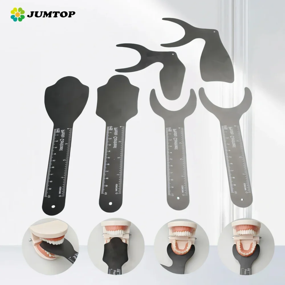 Dental Photo Contrast Black Background Board with Mirror Autoclavable Intraoral Photographic Tool for Dentists