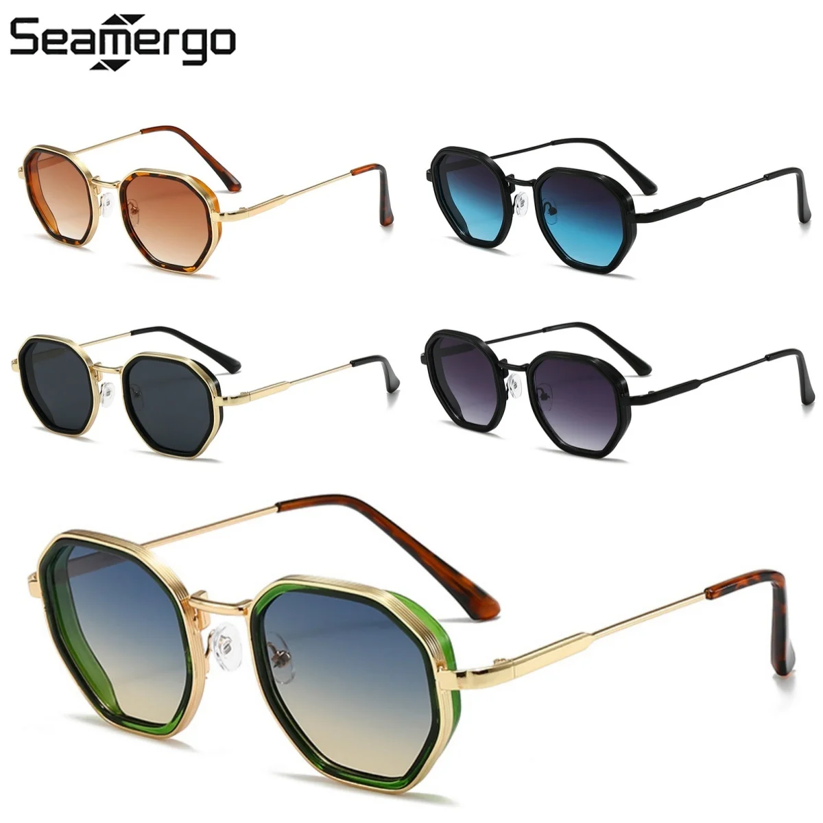 

SEAMERGO New Men's Premium Sunglasses Women's Retro UV-Protective Sunglasses Luxury Design Punk-Pop Outdoor Driving Glasses