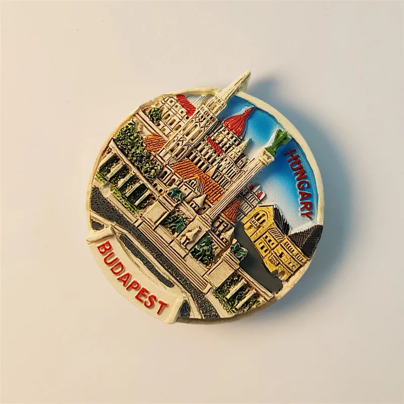 Budapest Parliament Building Tourist Souvenir Three-Dimensional Painting Architectural Decoration Fridge Magnet Resin Material