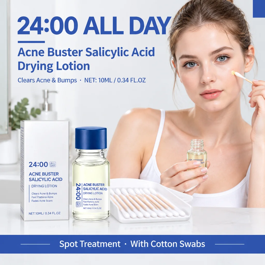 Salicylic Acid Drying Lotion Facial Spot Care Liquid Allantoin Soothing Conditioning Oil‑Control For Prone Skin Daily Home Care