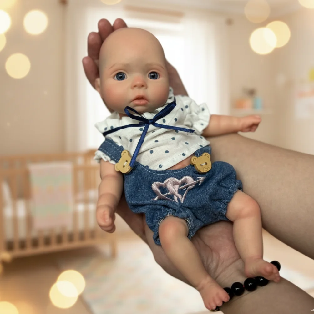 25 cm bouche ouverte câlin entièrement solide Silicone Bebe Reborn fille avec corps lavable 3D peinture peau réaliste réaliste nouveau-né fille poupée