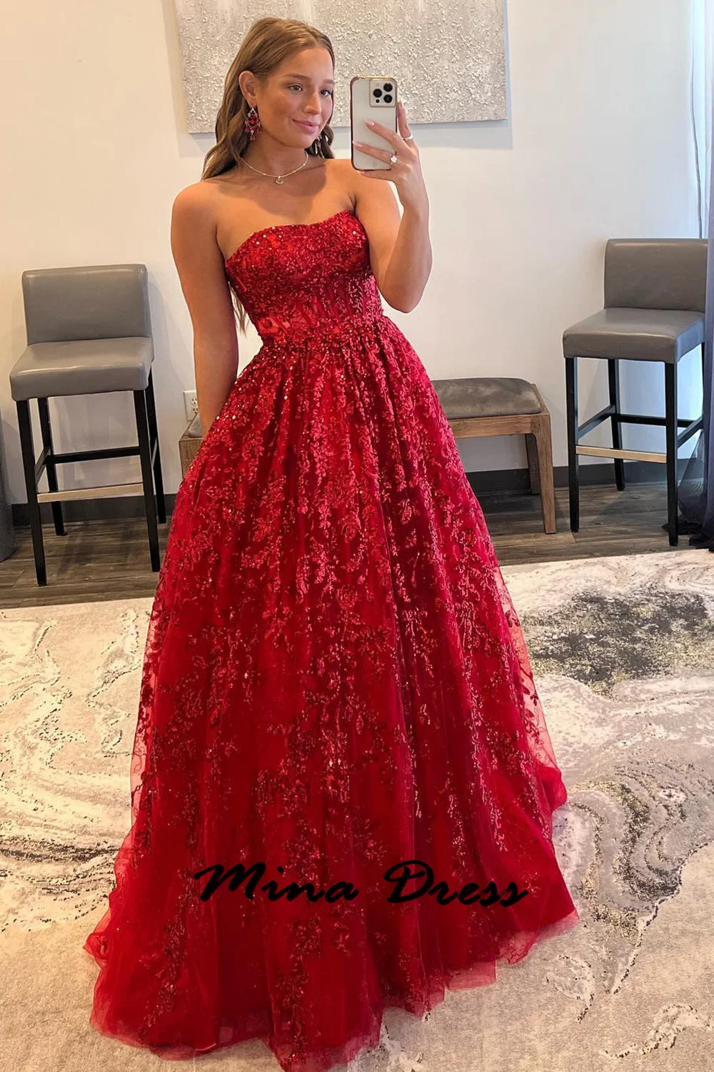 Mina Customized Backless Elegant Evening Dresses 2024 Luxury Applique Elegant Womens Party Dresses for Special Occasions Dress