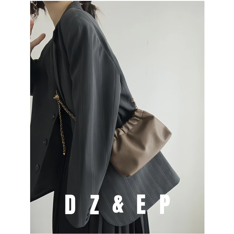 

Trendy Women's Bucket Bag 2023 New Commuter High-End Chain Single Shoulder Satchel Casual Simplicity Soft Surface PU Leather