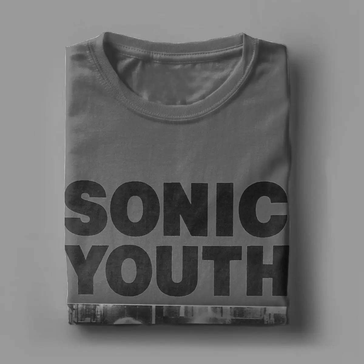 Sonic Youth Poster Men\'s T Shirts Band Music Leisure Tee Shirt Short Sleeve Crew Neck T-Shirt Pure Cotton Gift Idea Tops