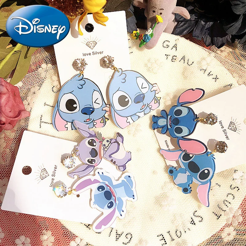 Disney Cartoon Lilo & Stitch Earrings Kawaii Stitch Acrylic Earrings Dangle Ear Drop Jewelry Girls Women Toys Christmas Gifts