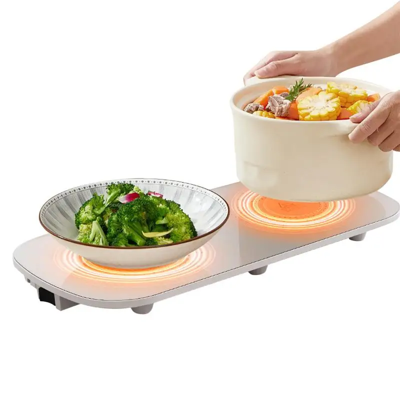 

Electric Warming Plate Food Heating Tray Plate Warmer Portable Food Warmer Hot Plate Placemat For Parties Dinners Buffets