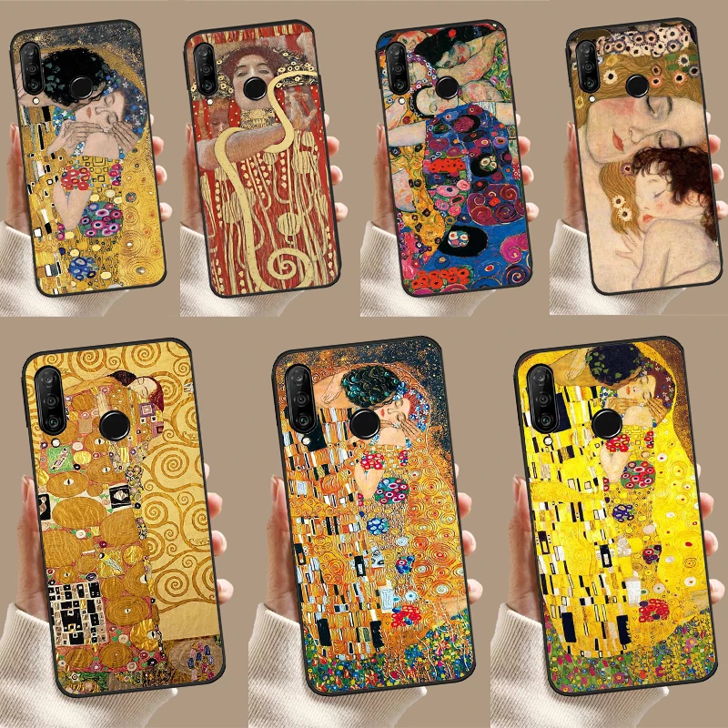 Funda con pintura de beso Gustav Klimt para Huawei P30 Pro P20 P40 Lite Nova 11i 8i 3i 11 9 10 SE 5T Y60 Y70 Y90 Y61 Y91