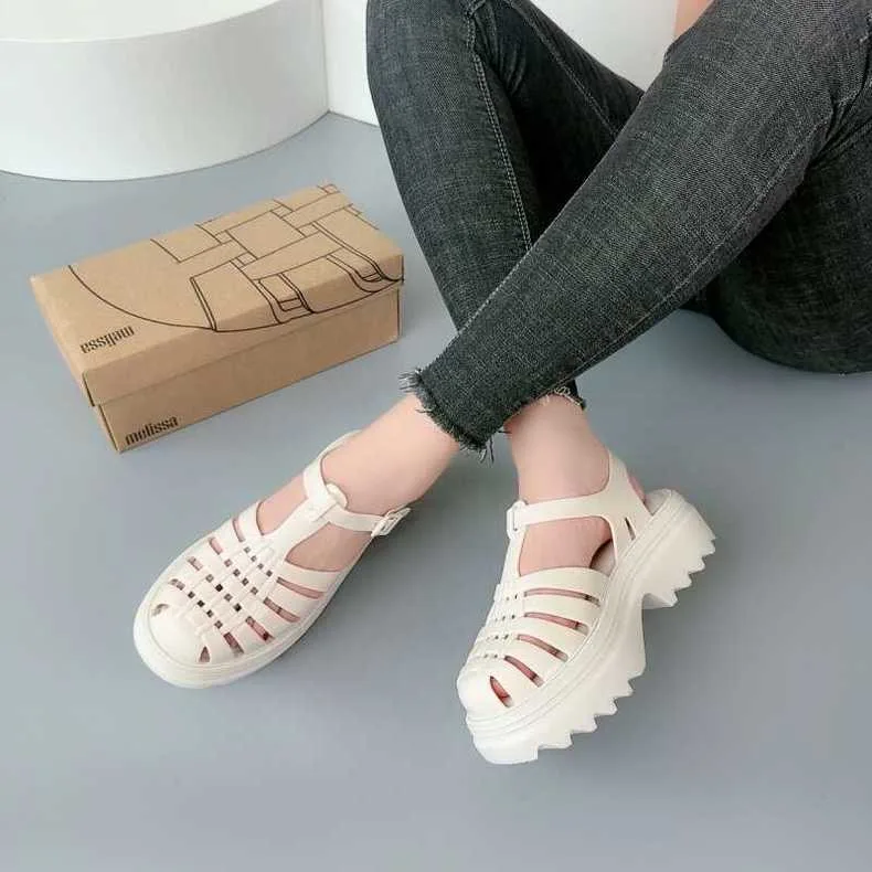 Mini Melissa Ultragirl Ladies Sandals 2025 New Summer EVA Casual Diamond Soft Slip On Beach Jelly Shoes Woman Flat Sandals