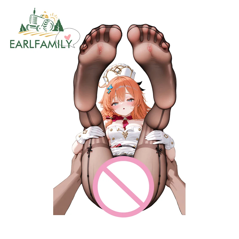 

EARLFAMILY Genshin Impact Escoffier автомобильные наклейки плита Лоли ноги вверх лобовое стекло мотоцикла ПВХ наклейки устойчивая к царапинам автомобильная этикетка