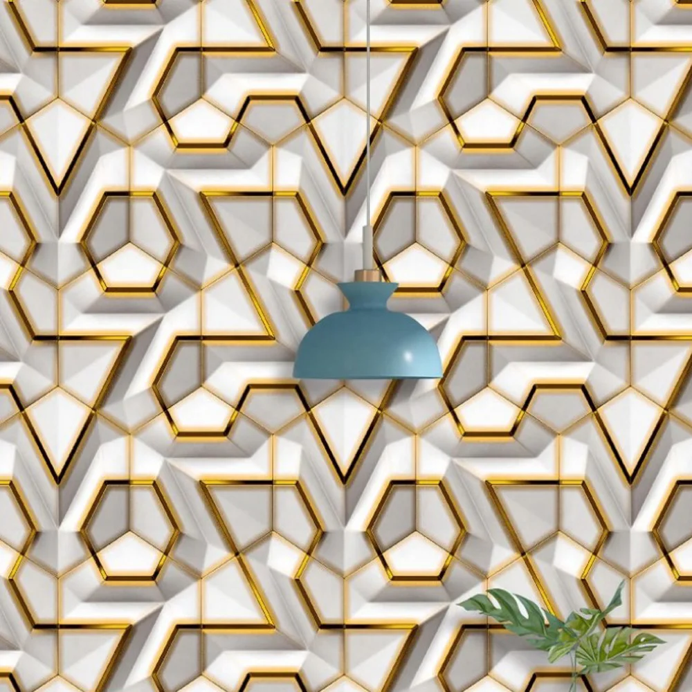 

Ktv Wallpaper Creative Hall 3D Geometric Theme Box Background Wallpaper Technology Sense Abstract Gilding Wall Paper Bar