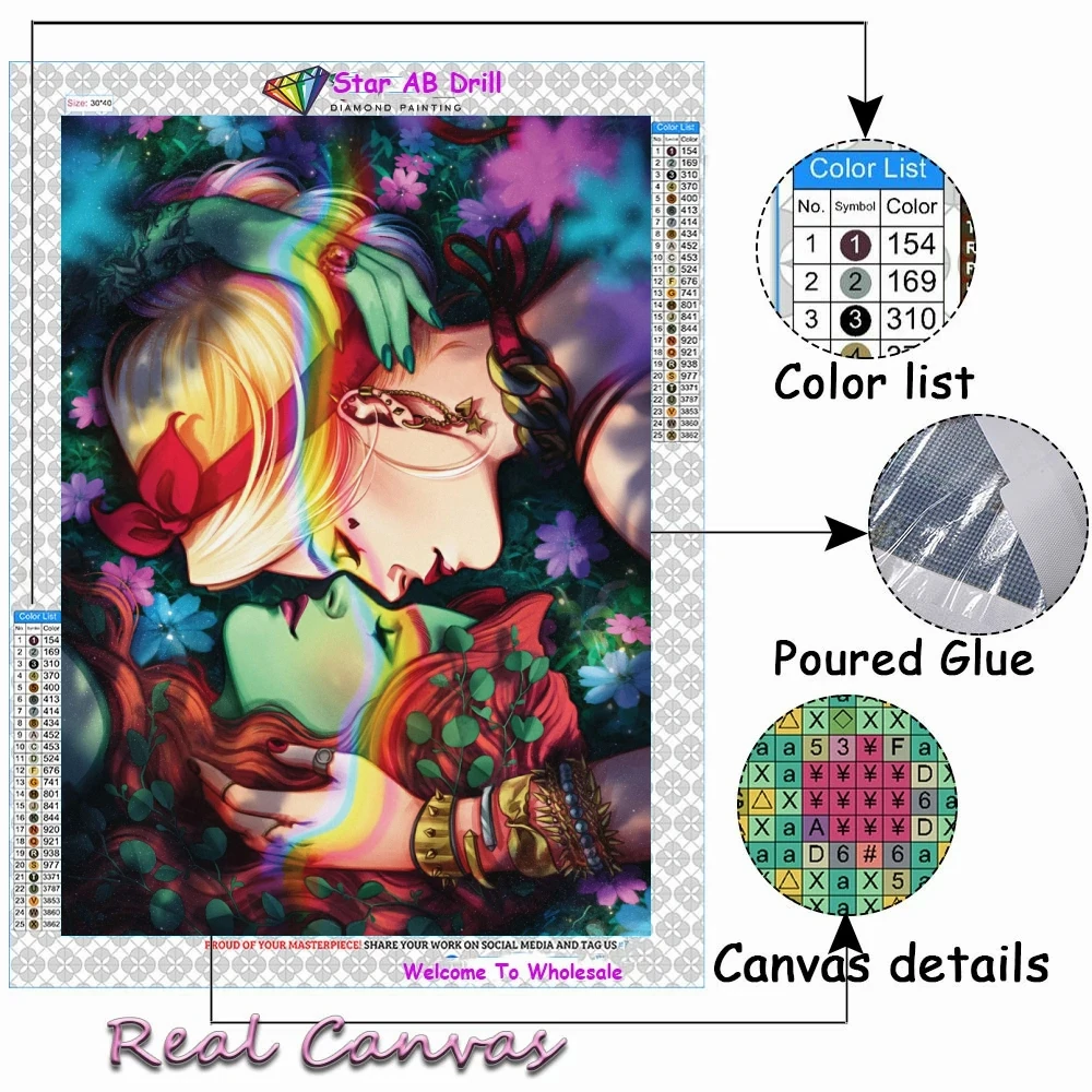 AB Drill Diamond Painting Partners In Crime Art 5d Mosaic Cross Stitch Kit Embroidery Rhinestone Home Decor DIY Handmade Gift