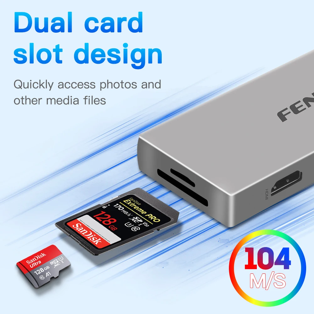 Fenvi Type-C USB HUB 10 IN 1 USB-C Fast Charger PD100W 5Gbps VGA SD/TF USB3.0 Converter SD for Laptop Extender Adapter