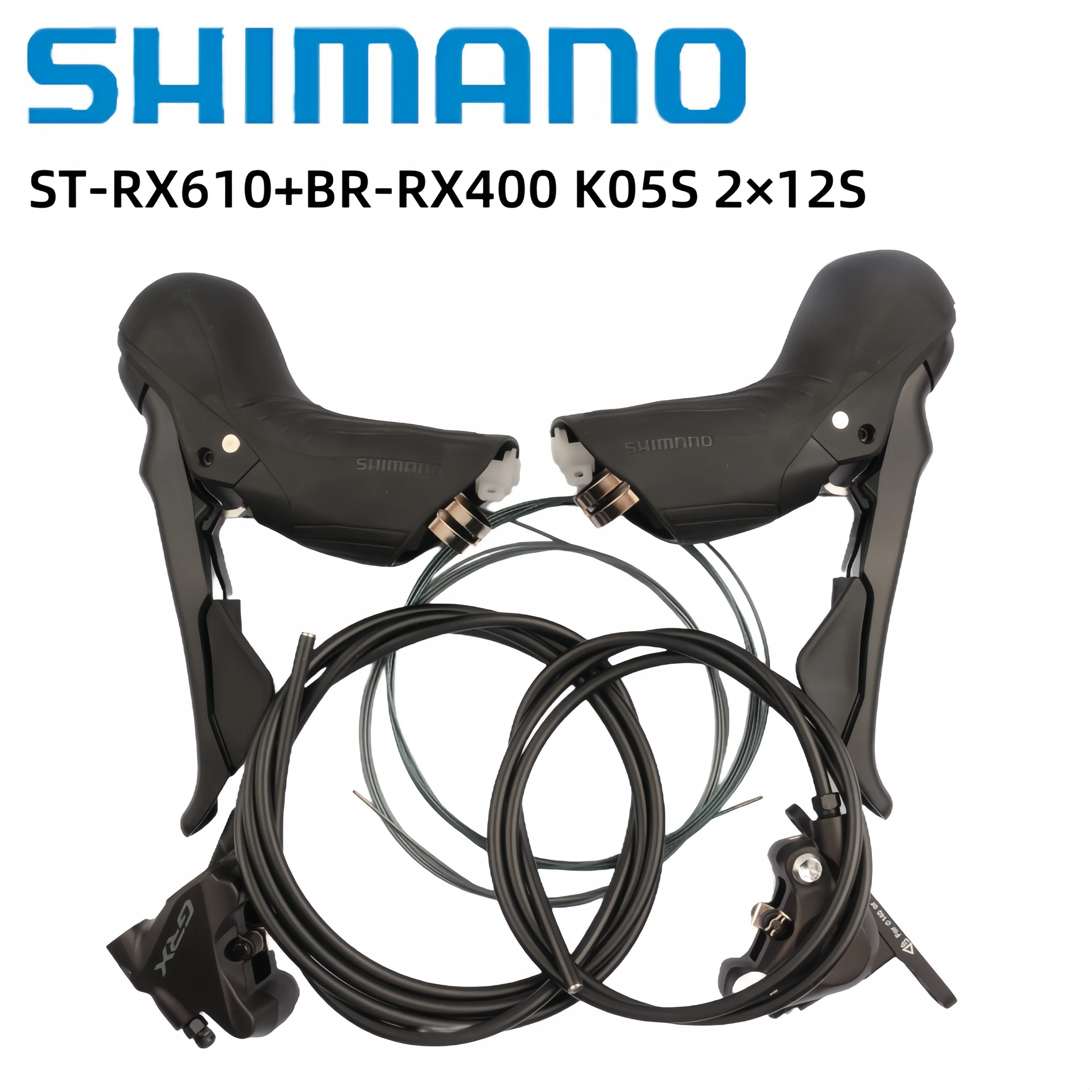 

Тормозной суппорт серии Shimano GRX ST-RX610 + BR-RX400 с колодками K05S для шоссейного велосипеда Gravel Bike 2 × 12S, оригинальный Shimano