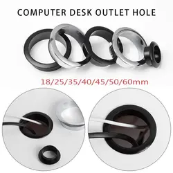 Zinc Alloy Computer Desk Cable Grommets Wire Hole Cover Cabinet Vent Hole Decor Plug Cable Outlet Port Furniture Hardware