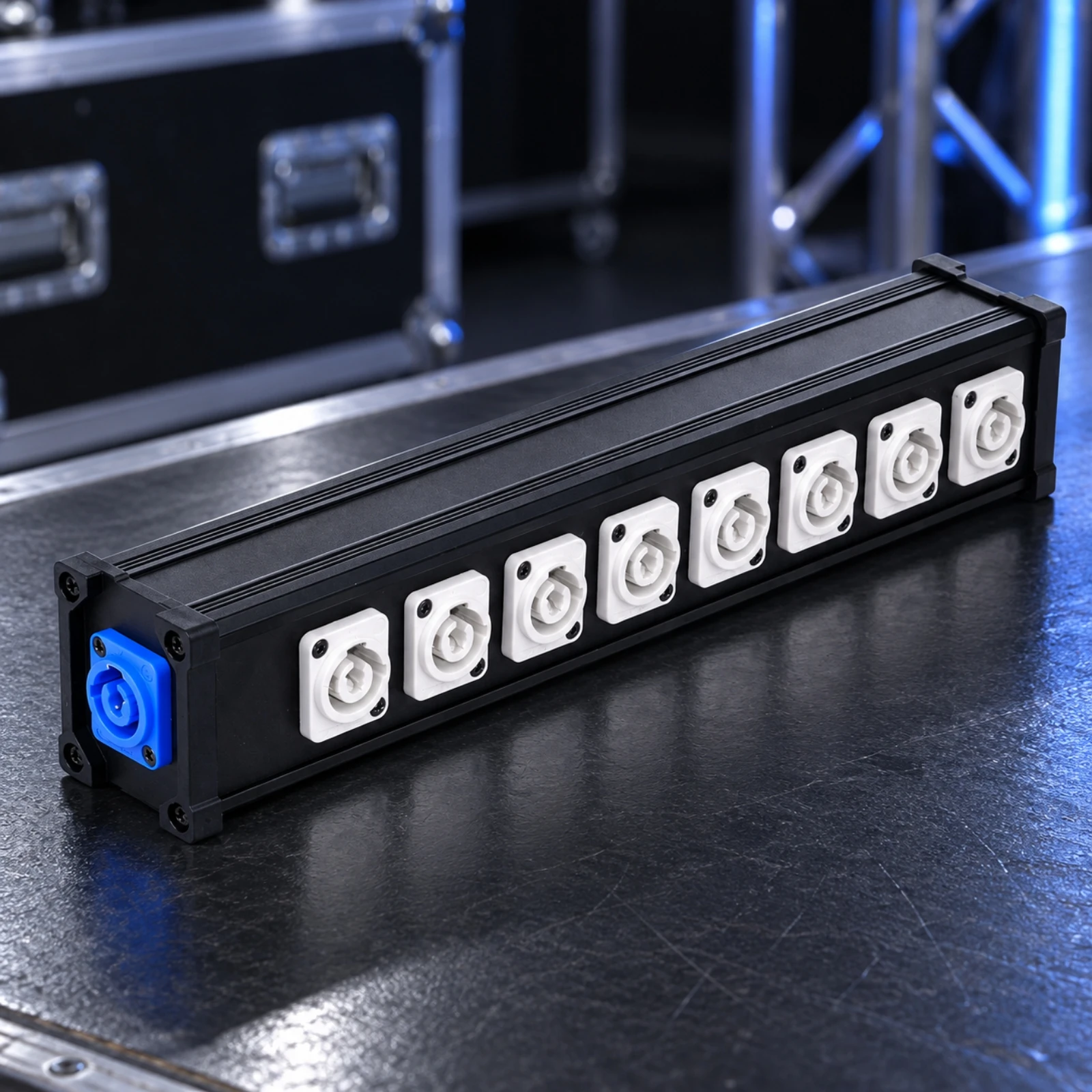 8-Way 16A Stage-Lighting Power Distribution Box Multi-Outlet Power Distribution Box with Eight Outlets Industrial-Grade