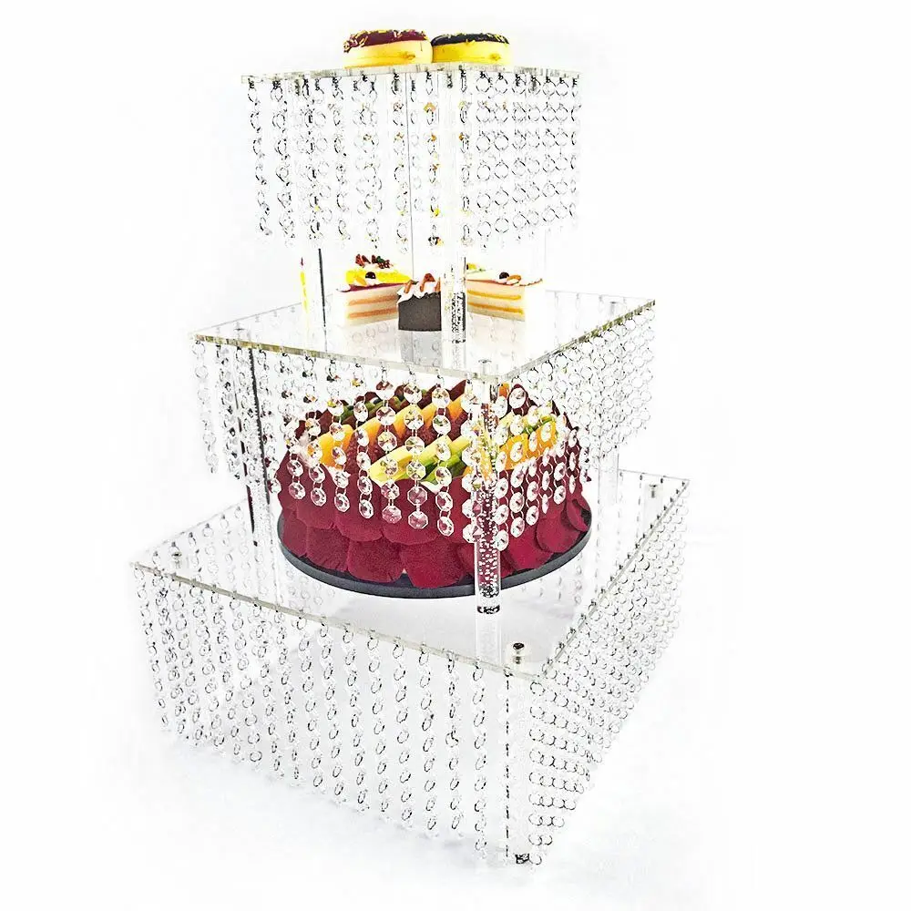 Cake Stands Crystal Beaded Cupcake Tower Display Weddings Birthday Party Decor