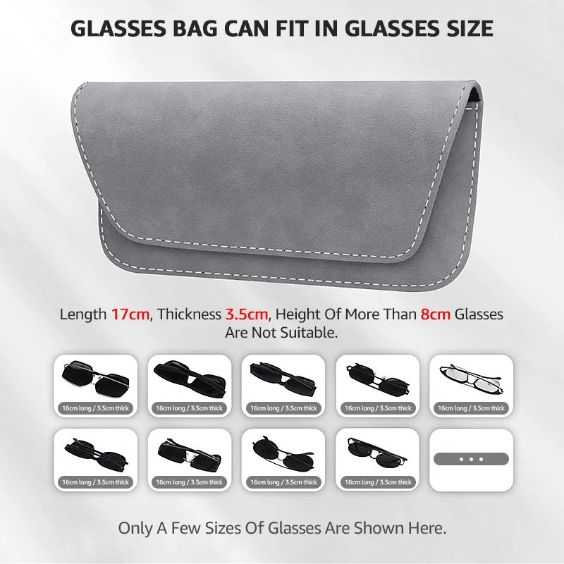 Car Glasses Eyeglasses Holder Car Glasses Sunglasses Case Suede Sun Glasses Clip Storage Accesorios Leather Visor Organizer