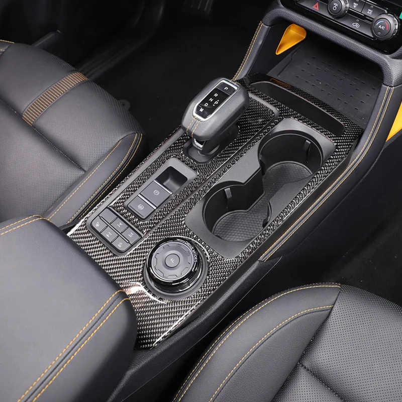 For Ford Ranger Raptor T9 XL XLT Wildtrak Raptor 2023-2025 Soft Carbon Fiber Car Centre Shifter Trim Sticker Car Accessories