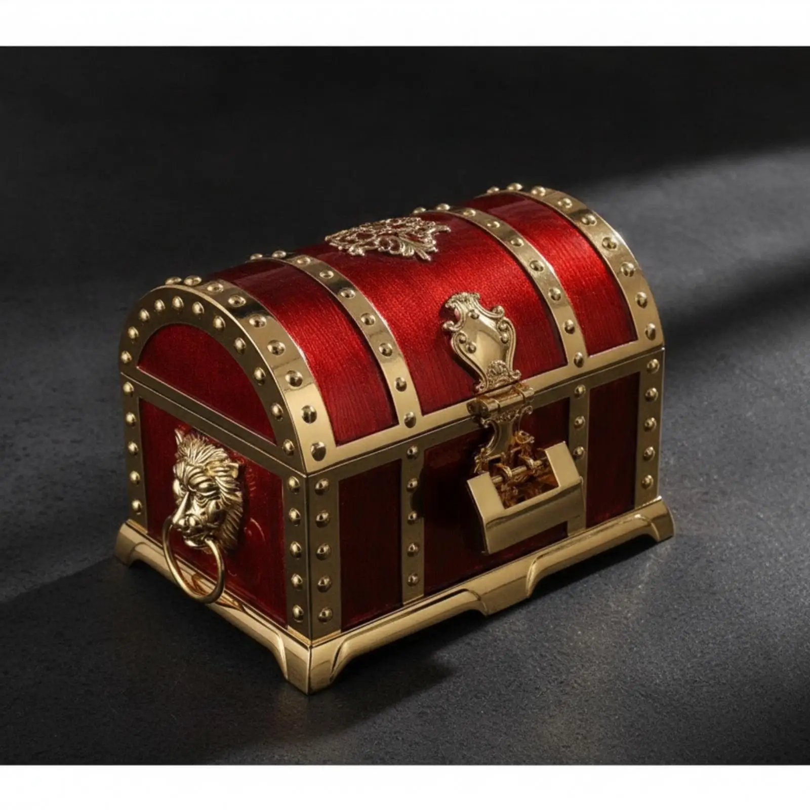 Antique Style Tabletop Jewelry Case with Aged Oil Finish and Lockable Clasp for Necklaces Earrings Keepsake Organization
