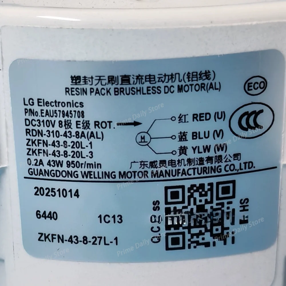 New For Air Conditioner Outdoor Unit DC Fan Motor EAU57945708 RDN-310-43-8A(AL) ZKFN-43-8-20L-3 Conditioning Parts